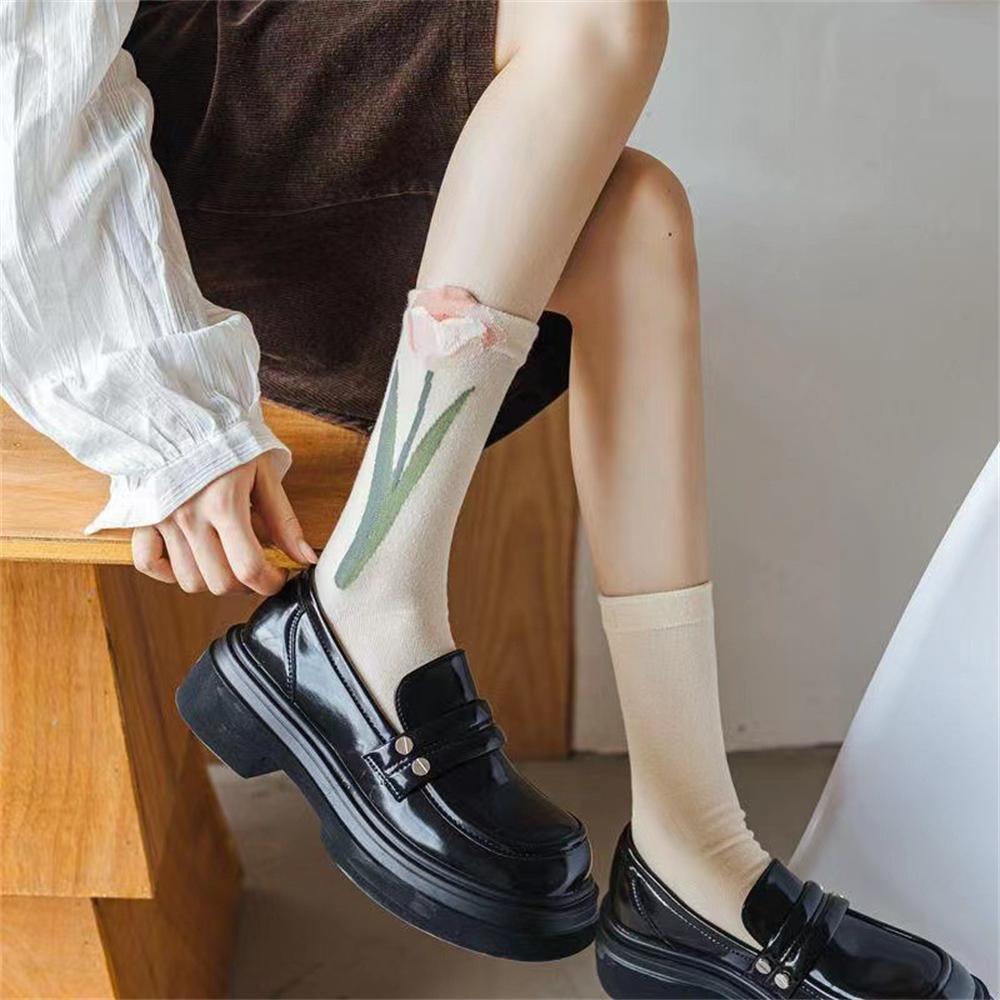 New Chic Cane Vine Tropical Plants Harajuku Retro Palace Girls Socks Cute Ethnic Lolita Lace Flower Socks Dropship