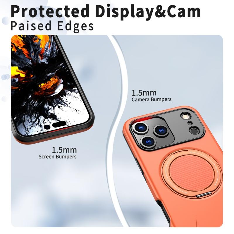 Armor Shockproof Magnetic 360° Rotating Bracket Phone Case For iPhone 17 Air 16 15 14 Plus 13 12 Pro Max For Magsafe Hard Cover