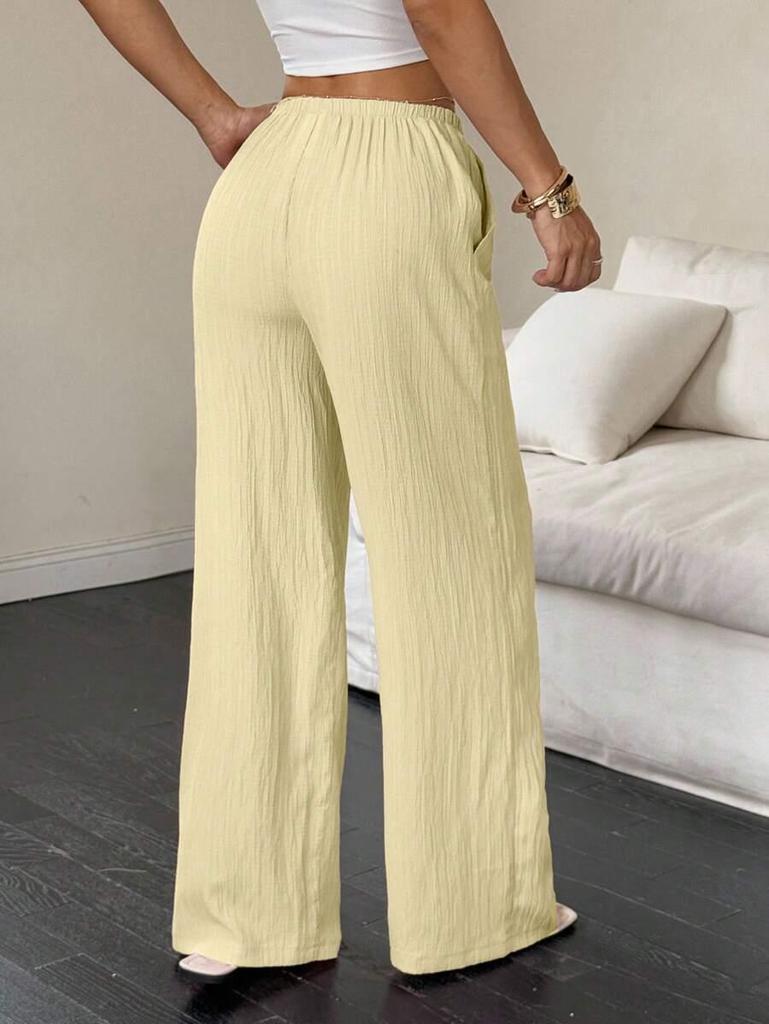 2025 Autumn European & American Style Women's Solid Color Straight-Leg Casual Pants