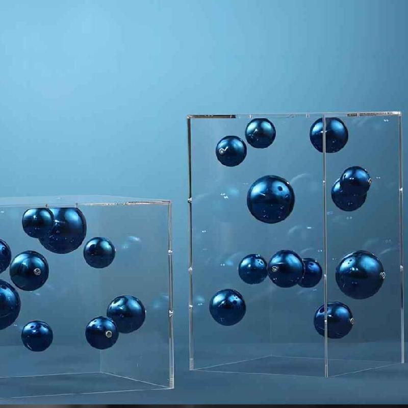 European-style Square Acrylic Cover Ball Ornaments Living Room Porch TV Cabinet Model Room Home High-end Decorations Modern