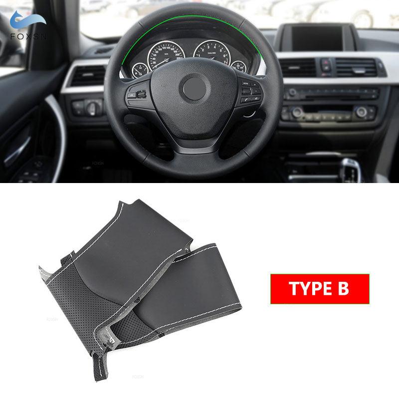 Potah na volant pro BMW řady 1 2 3 F20 F21 F22 F30 F34 F36 Perforovaný kožený lem z mikrovlákna s jehlami a