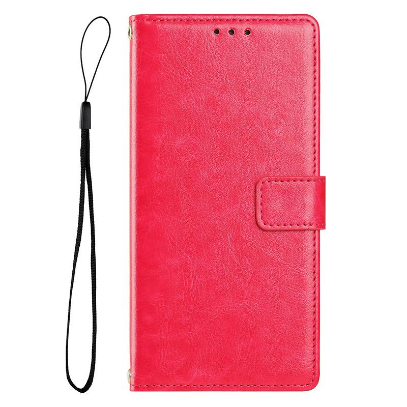 Flip cover mobile phone case is suitable for Samsung A57IPHONE mobile phone leather case insert card magnetic attraction solid color Crazy Horse patte