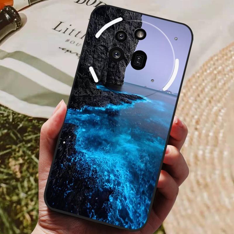 For Nothing Phone 3A Pro Case Phone3A Pro Cool Painted Silicone TPU Soft Cover for Nothing Phone 3A Pro A059P Cases Black Shells