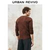 UR Men's Retro Casual Mélange Round Neck Long Sleeve Knit Shirt
