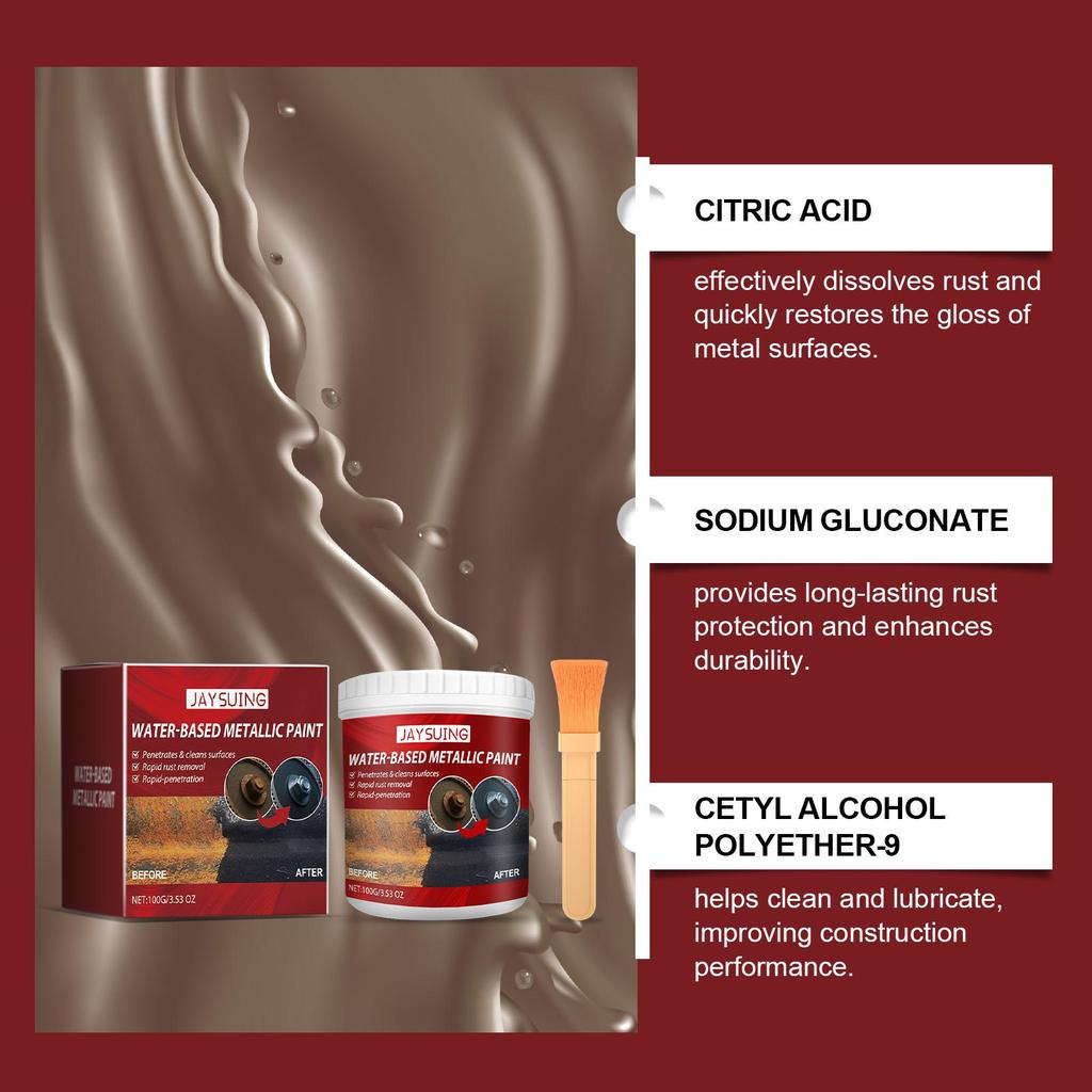 Jaysuing Rust-Converting Primer 100g/300g Rapid Rust Removal, Long-lasting Corrosion Protection! Suitable for Metal Surfaces