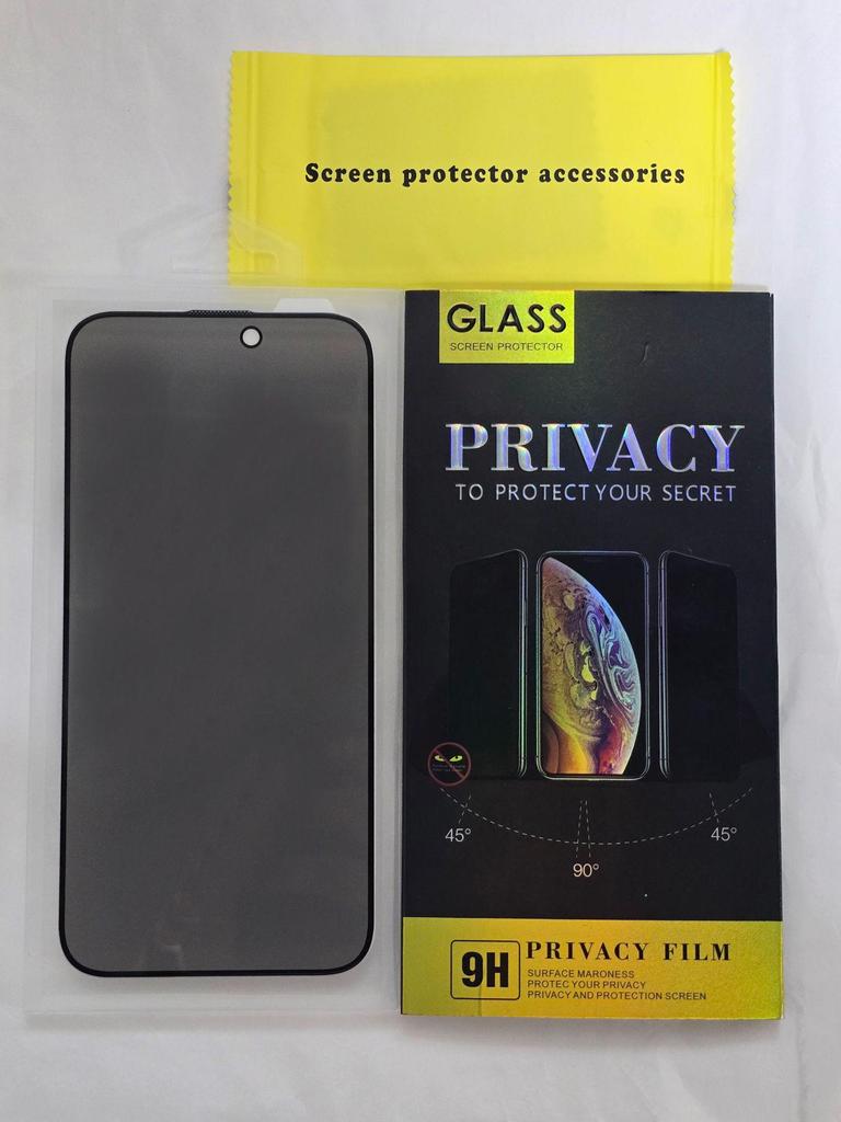 Apple 17 Pro Max 360° Anti-Peep Tempered Glass Screen Protector – Full Coverage for 14 Pro