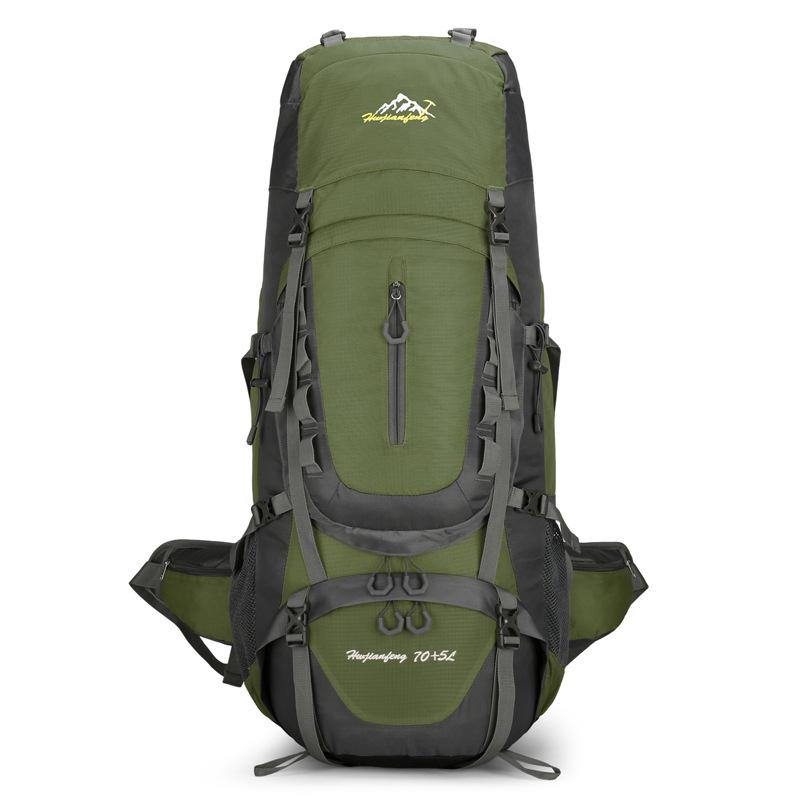 

Outdoor Splash Proof Large Capacity Hiking Wear Resistant Travel Camping Bag темно-зеленого