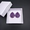 Natural Deep Color Amethyst Clasp Earring 925 Sterling Silver Big Earring for Women Nice Gift