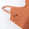 Wirefree Camisole Cropped Tank Top Women Seamless V Neck Removable Yoga Fitness Sport Underwear