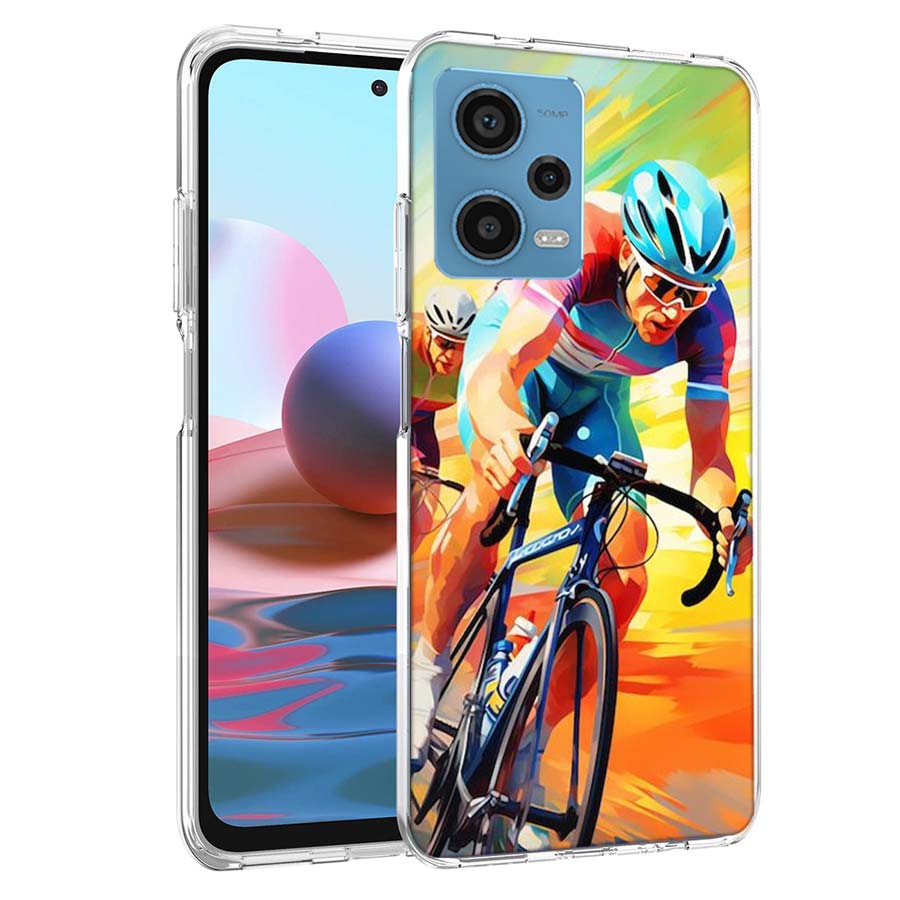 Bicycle Race Phone Case For Redmi Note 13 12 14 15 Pro Plus 13R 11 11T 11E 11S 10 Pro 10S 9 9S Cover Cell Clear TPU Capa Cases S