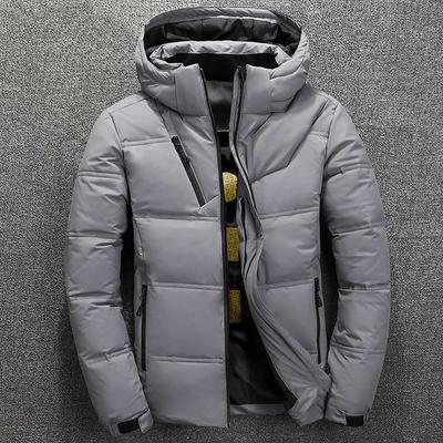 Winterjacke für Herren, hochwertiger Thermo-Dickmantel, Schnee, Rot, Schwarz, Parka für Herren, warm, modisch, modisch – weiße Enten-Daunenjacke für Herren