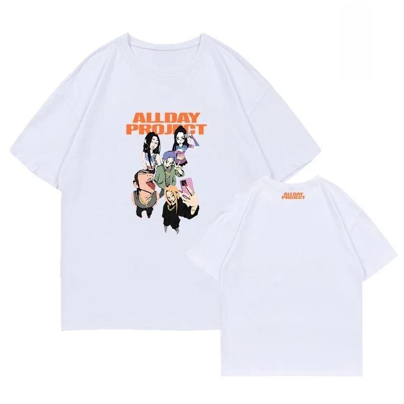 

2026 ALLDAY PROJECT FAMOUS Album Support Loose Fit Cotton Round Ne Ort Sve T-irt Casual Sle Ex Summer Tee Y2K 4XL