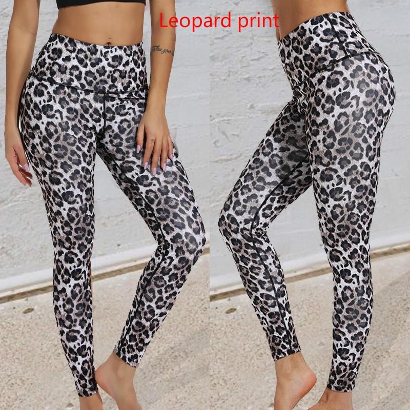 Women High Waist Yoga Pants Leopard Print Leggings Workout Fitness Activewear