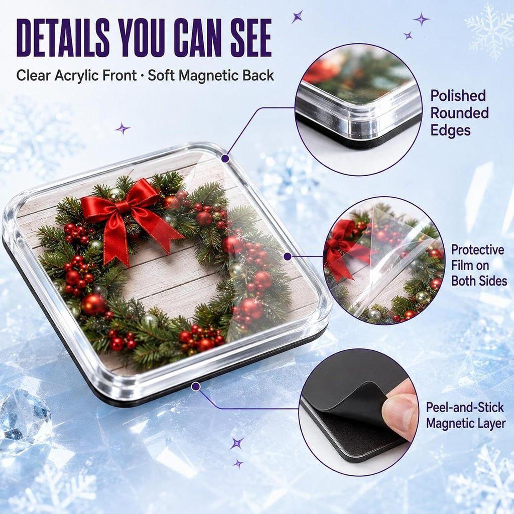 Christmas Theme Acrylic Refrigerator Magnet Set With 3d Halloween Design For Home Decor