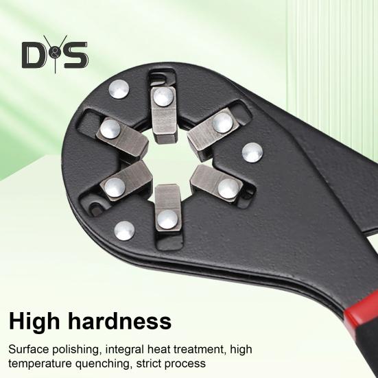 6/8-Inch Adjustable Wrench with Non-slip Ergonomic Handle Heavy Duty High Carbon Steel Multi-functional Repair Monkey Wrench Hexagonal Spanner Tools