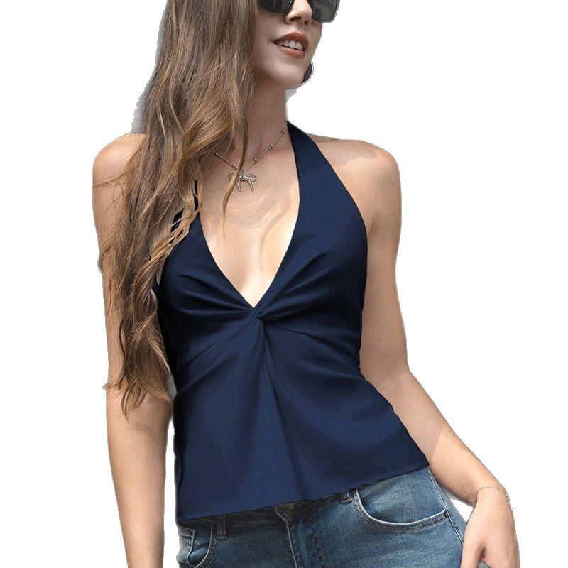 Kink Neck Sling Vest Women's Casual Fashion Summer Short Spice Girl Top