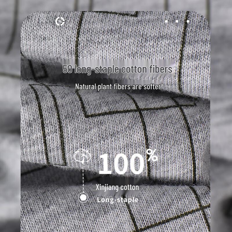 Qipilang Men's 100% Cotton Antibacterial Boxer Briefs Multi-Pack