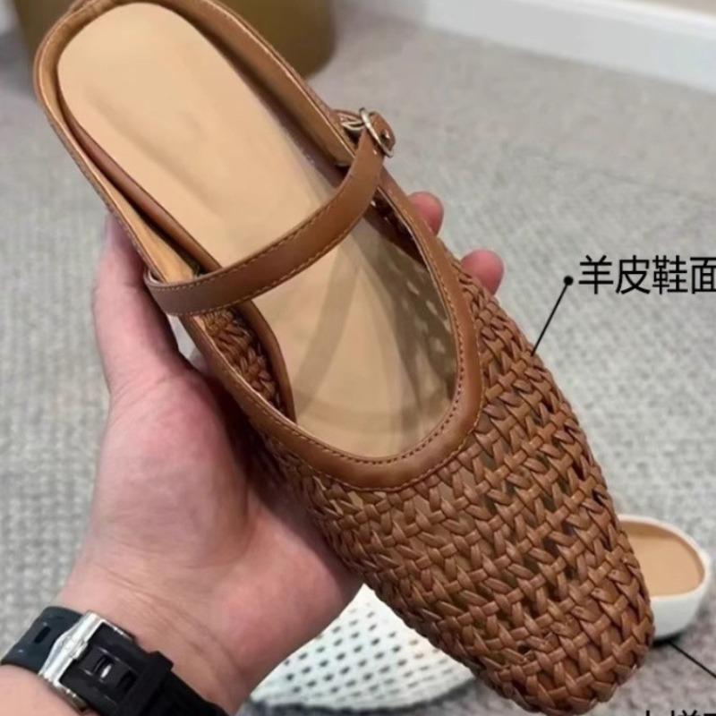 

Fashion Shoes Female 2025 New Closed Toe Women s Slippers Fashion Outdoor Daily Summer Shallow Hollow Out Best Seller Flat Slippers 40 коричневый