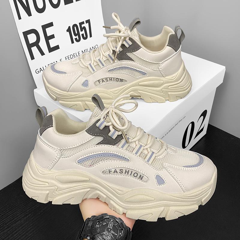 Sports Casual Shoes Fashion Simple Street Clunky Sneaker Comfortable Wear-Resistant Lace-Up Men Shoes Sport Shoes Free Shiping