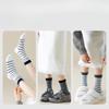 Thick and Warm Wool Socks for Women in Autumn and Winter, White Postpartum Winter Striped Trendy Socks, Dui Dui Socks
