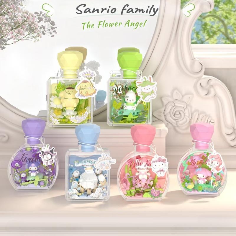 New Original Sanrio Perfume Bottle Assembly Building Block Puzzle Decoration Ornament Building Block Blind Box Cute Girl Gift