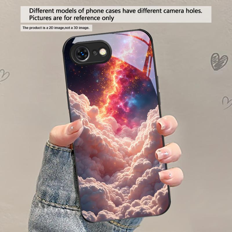 Hot Orange Gold Color For iPhone 17 Air 16 E 15 Plus 14 Pro Max 13 12 Mini 11 5 6 7 8 Plus XR XS Max SE Black Glass Phone Case