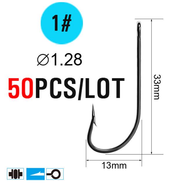 Bimoo 50PCS O'Shaughnessy Hook Inshore Offshore Saltwater