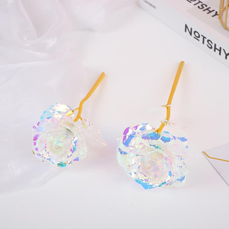 Colorful Gold Foil Rose Bouquet: Decorative Floral Gift for Mother's Day, Qixi, Valentine's Day, and Photo Props