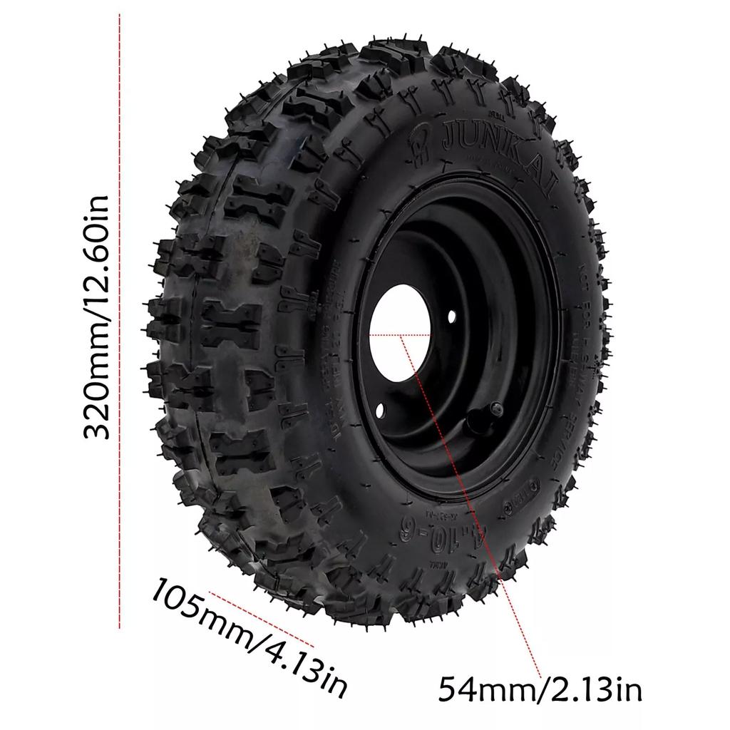 ATV Accessories TDPRO 4pcs 4.10-6'' Tires Wheel Rims for Mower Gas Scooter Quad Razor E-Bike Tricycles