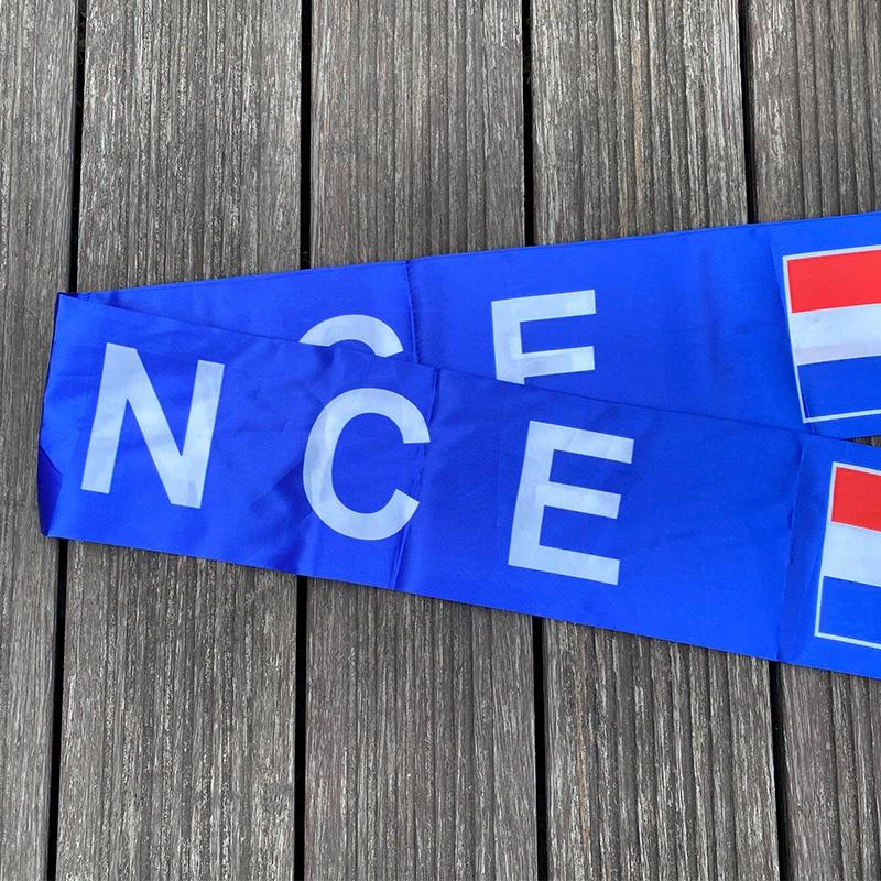 14x130cm  National Team Football Fans Scarf   France Tassel Flags Scarf Party Commemorative Souvenir