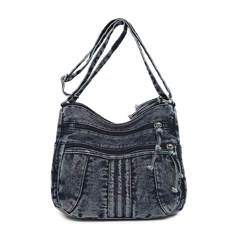 Jeanstasche Damen Große Kapazität Schulter Umhängetasche Mittleren Alters Muttertasche