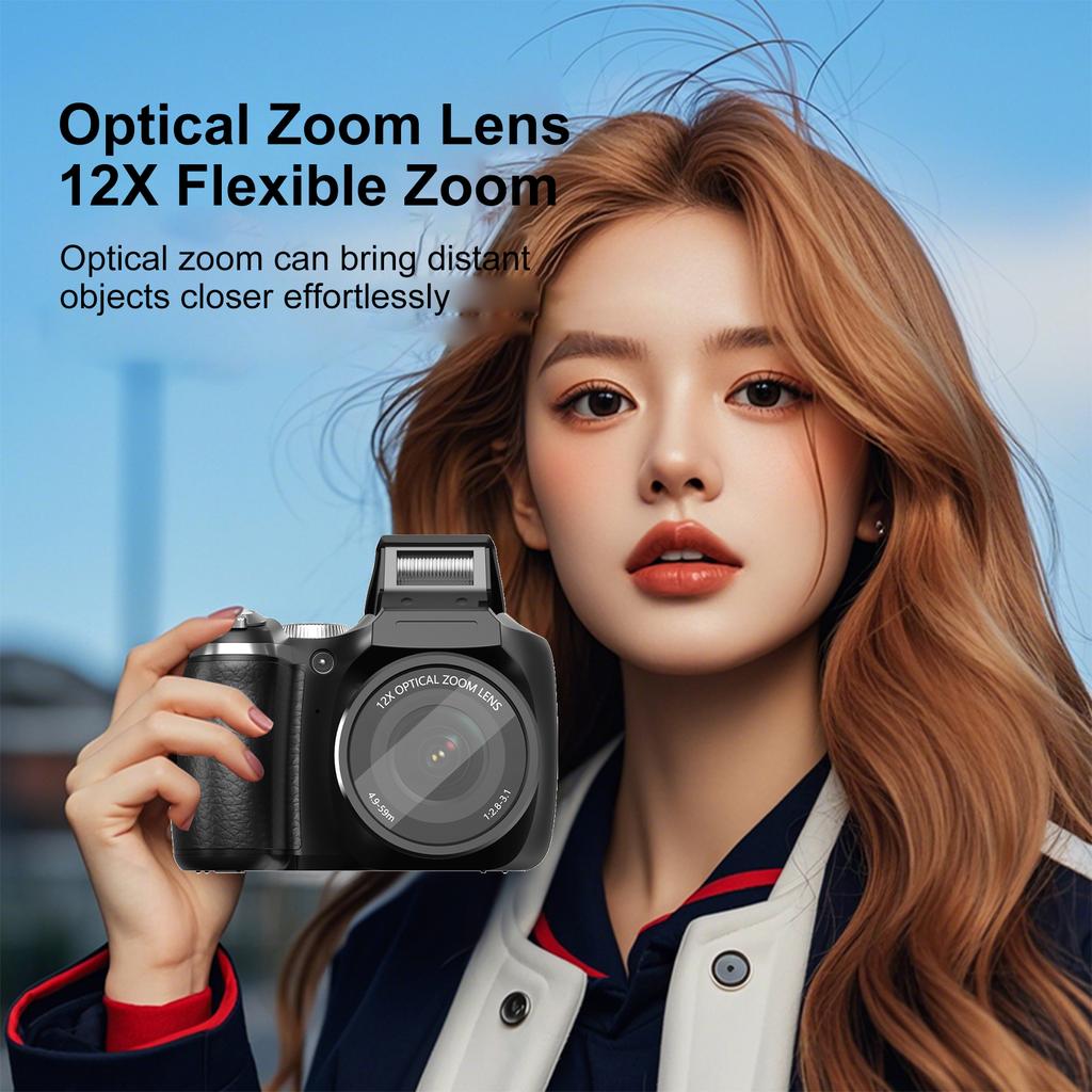 60MP Digital Camera 12X Optical Zoom with 4K Video Recording for Photography Tavel Vlog
