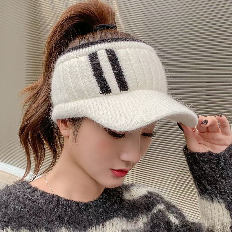 Women's Fashion Empty Top Woolen Hat - Perfect for Autumn and Winter, Knitted Warmth, Stylish Design, Breathable Comfort, Versatile Matching