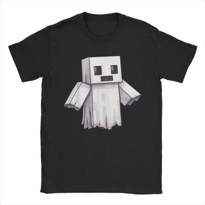 Herren T-Shirt Geist Videospieler Pixel Halloween Creepers Lustiges Baumwoll-T-Shirt Kurzarm T-Shirt Rundhals Kleidung Grafik