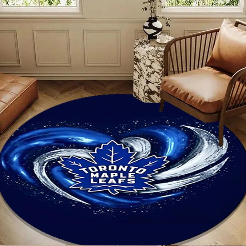 Maple Leafs Emblem Round Rug for Livingroom,Bedroom, Palyroom, Chair Rug, Area rug, Circle Carpet, Large Size Decor Fan Christmas gift