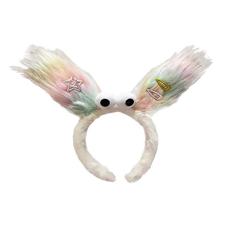2024  Funny Plush Ugly Doll Hairband Female Winter Cute Cartoon Face Wash Hairband Hair Hoop Korean Girl Hair Grotto Headband