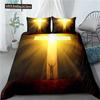 3D Jesus Duvet Cover Set Christian Sacred Jesus Polyester Bedding Set Cross Comforter Cover Suitable For Christian Jesus King