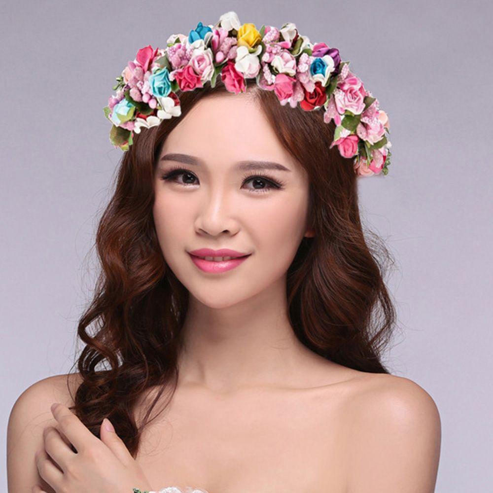 Hair Accessories Wreath Bride Headband Flower Garland Floral Party Wedding Festival Decor Headband