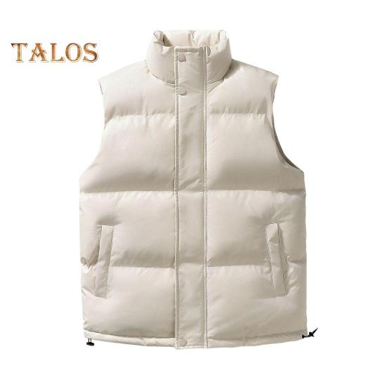 

Мужской жилет с воротником-стойкой, без рукавов, застежкой-молнией, хлопковый жилет, пальто с боковыми карманами, однотонный утолщенный теплый стеганый жилет, куртка XL