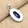 Blue Sapphire Lab-Created Gemstone Handmade 925 Sterling Silver Jewelry Pendant For Women