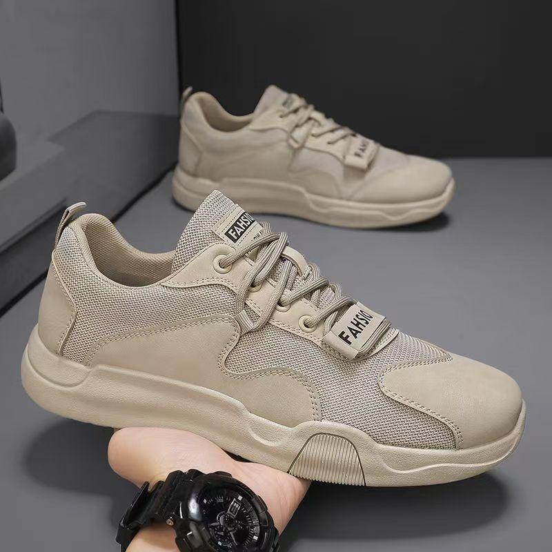 2026 New Men s Lightweight Spring Casual Low-Top Sneakers Size 40 бежевый