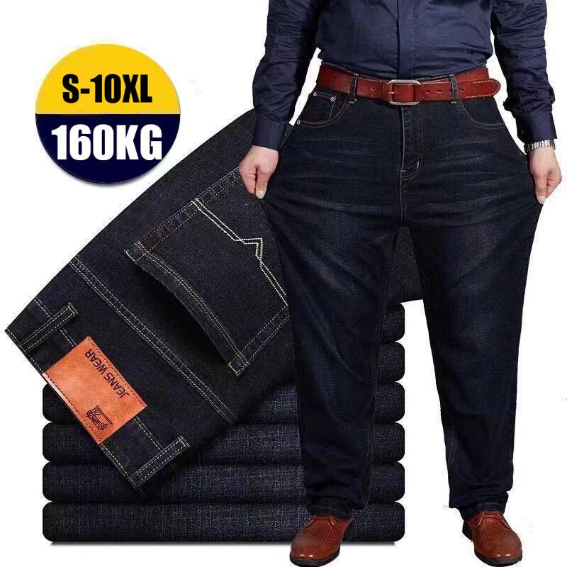 Herren Übergröße Jeans Plus Size Denimhosen Koreanische Mode Herren Baggy Casual 10XL Streetwear Weite Jeans Herrenhosen Herrenbekleidung