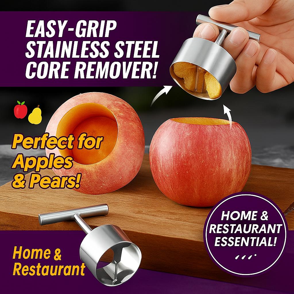 Stainless Steel Apple and Pear Core Remover with Comfortable Grip - for Home and Restaurant Use