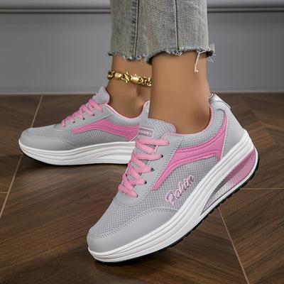 Buty damskie z siateczki Zwiększona wysokość Gruba podeszwa Trampki do biegania podróżnego Kobiety