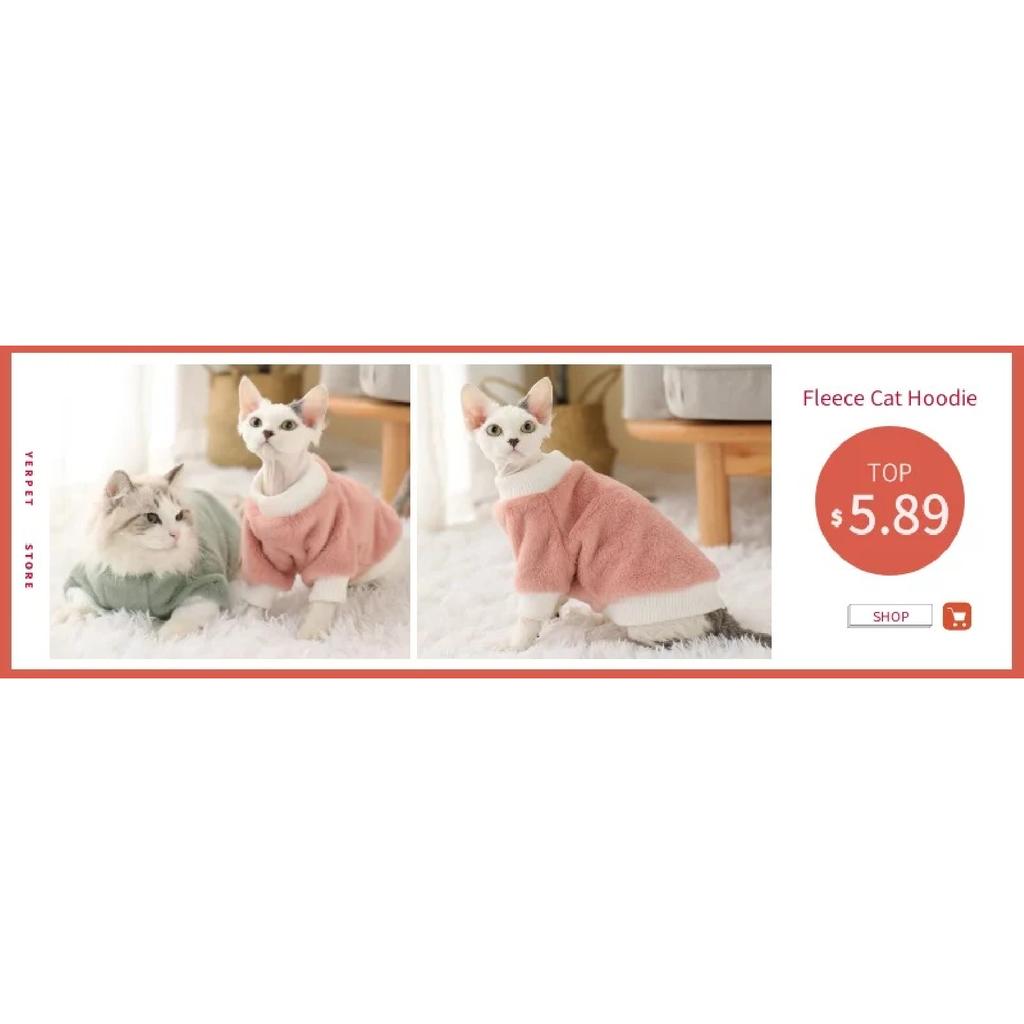 Sphynx Cat Clothes Winter Warm Pet Cat Hoodies Cute Floral Soft Flannel Kitten Cat Pajamas Costumes For Sphinx Devon Rex Cats