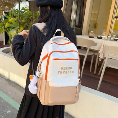 Student Schoolbag Harajuku Style Junior High School Student Ins Style Large-capacity Letter Color Matching Backpack