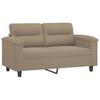 Vidaxl 2-Osobowa Sofa Z Poduszkami, Kolor Taupe, 120 Cm, Mikrofibra