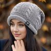 Winter new hat women's fashion ear protection knitted wool hat warm loose pile hat