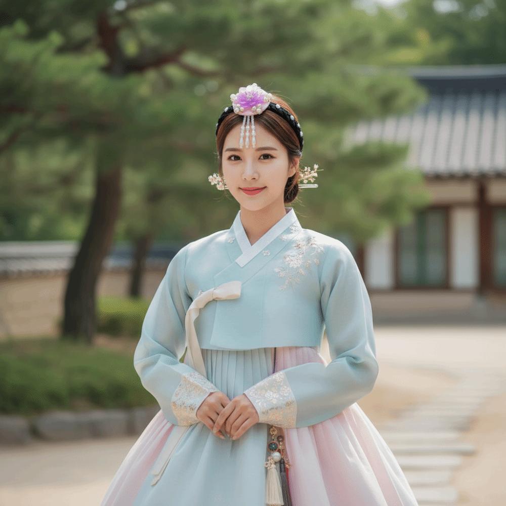 Quasten Koreanisches Stirnband Blume Bühnentanz Haarreif Retro Hanbok Haarband Damen