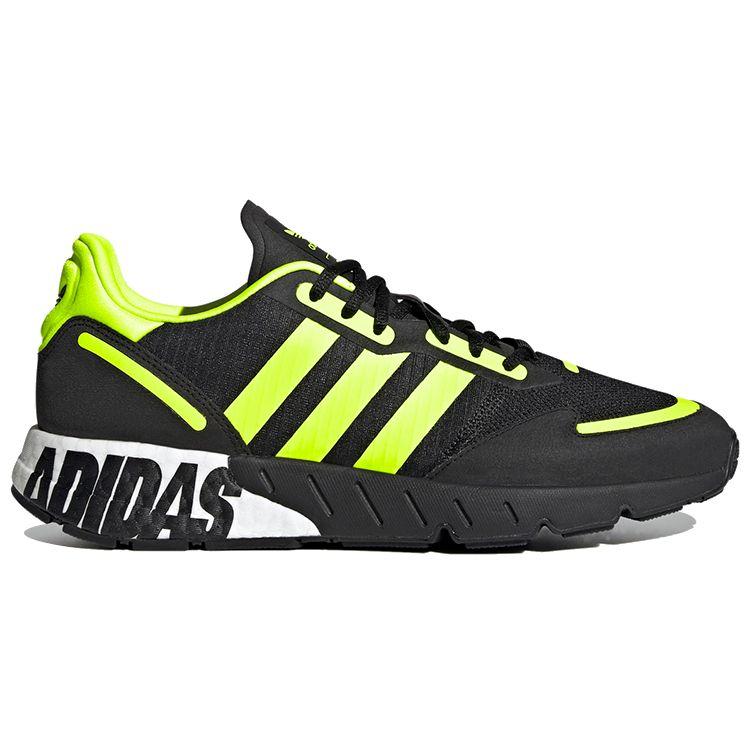 Adidas ZX 1K Boost Bold Logo Graphic - Black Solar Yellow Men Sneakers Core-Black Matte-Silver FY3632